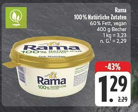 Rama 100% Natürliche Zutaten 60% Fett, vegan 400 g Becher