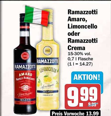 Ramazzotti Amaro, Limoncello oder Ramazzotti Crema