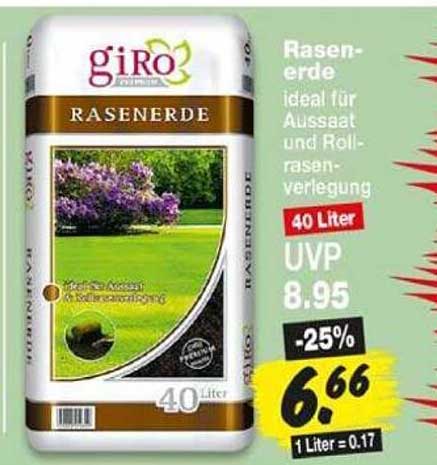 Rasen-erde ideal für Aussaat und Rollrasenverlegung 40 Liter