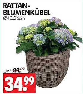 RATTAN-BLUMENKÜBEL Ø40x36cm