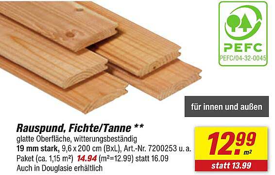 Rauspund, Fichte/Tanne **
