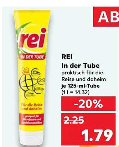 REI In der Tube praktisch für die Reise und daheim je 125-ml-Tube (1 l = 14.32)