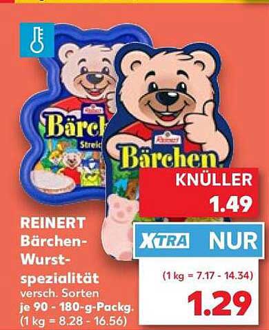 REINERT Bärchen-Wurst-spezialität versch. Sorten je 90 - 180 g-Packung