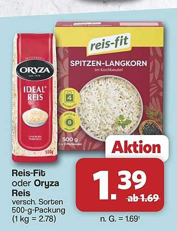 Reis-Fit oder Oryza Reis