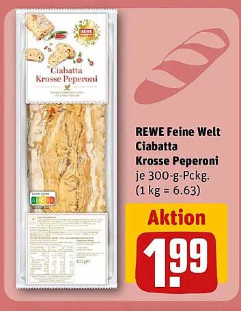 REWE Feine Welt Ciabatta Krosse Peperoni