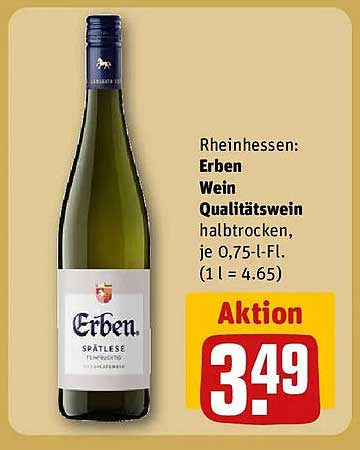 Rheinhessen: Erben Wein Qualitätswein halbtrocken, je 0,75-l-Fl.