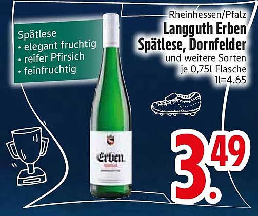Rheinhessen/Pfalz Langguth Erben Spätlese, Dornfelder und weitere Sorten