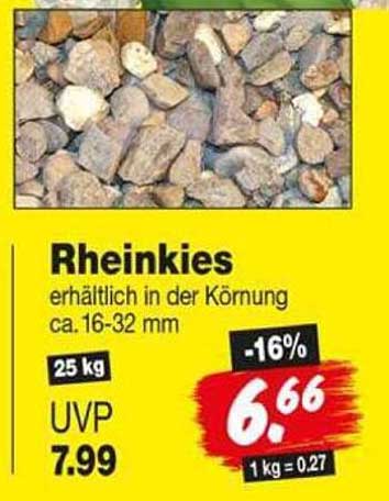 Rheinkies erhältlich in der Körnung ca. 16-32 mm