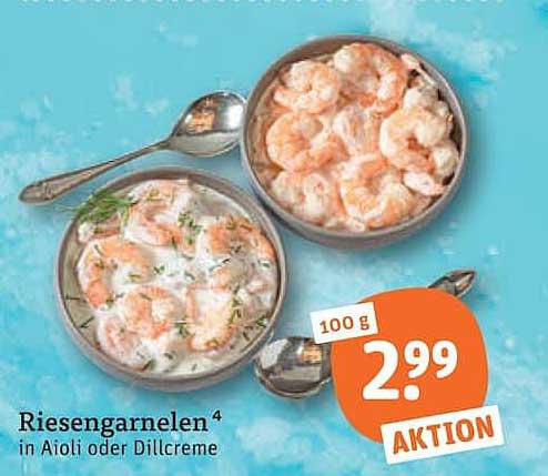 Riesengarnelen in Aioli oder Dillcreme