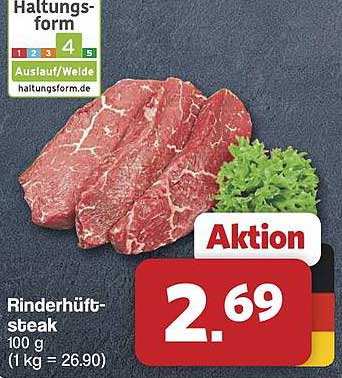 Rinderhüft-steak 100 g (1 kg = 26.90)
