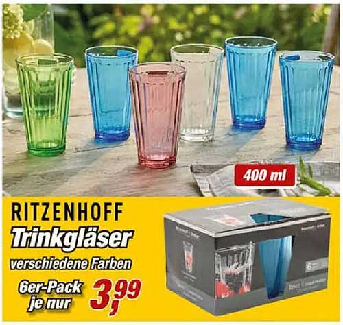 RITZENHOFF Trinkgläser verschiedene Farben