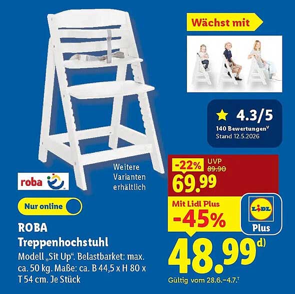 ROBA Treppenhochstuhl Modell „Sit Up“