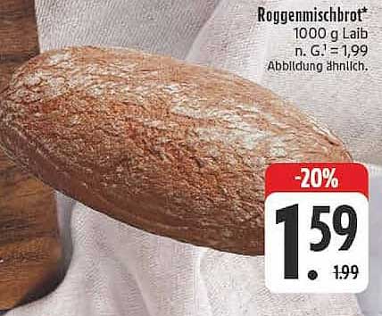 Roggenmischbrot* 1000 g Laib