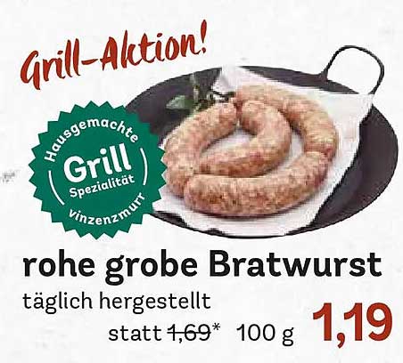 rohe grobe Bratwurst