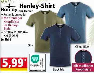 Ronley Henley-Shirt für Herren