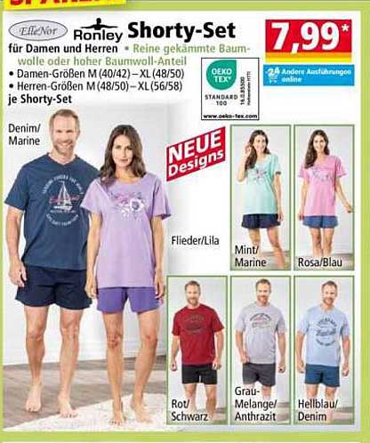 Ronley Shorty-Set für Damen und Herren
