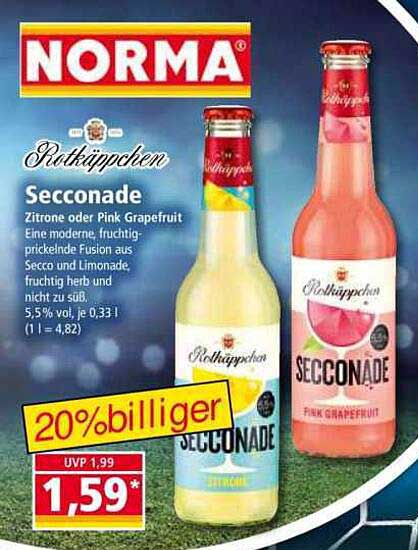 Rothkäppchen Seccoade Zitrone oder Pink Grapefruit