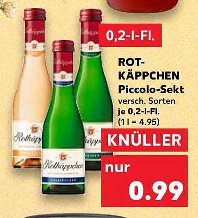 ROTKÄPPCHEN Piccolo-Sekt versch. Sorten je 0,2-l-Fl. (1 l = 4.95)