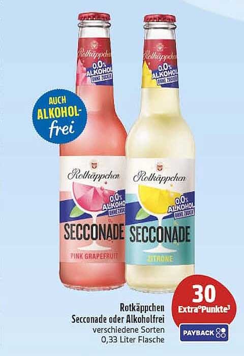 Rotkäppchen Seccenade oder Alkoholfrei verschiedene Sorten 0,33 Liter Flasche