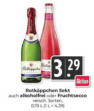 Rotkäppchen Sekt auch alkoholfrei oder Fruchtsecco versch. Sorten, 0,75 l (1 l = 4,39)