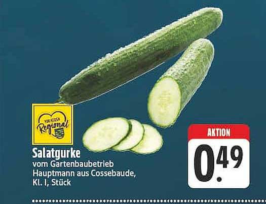 Salatgurke vom Gartenbaubetrieb Hauptmann aus Cossebaude, Kl. I, Stück