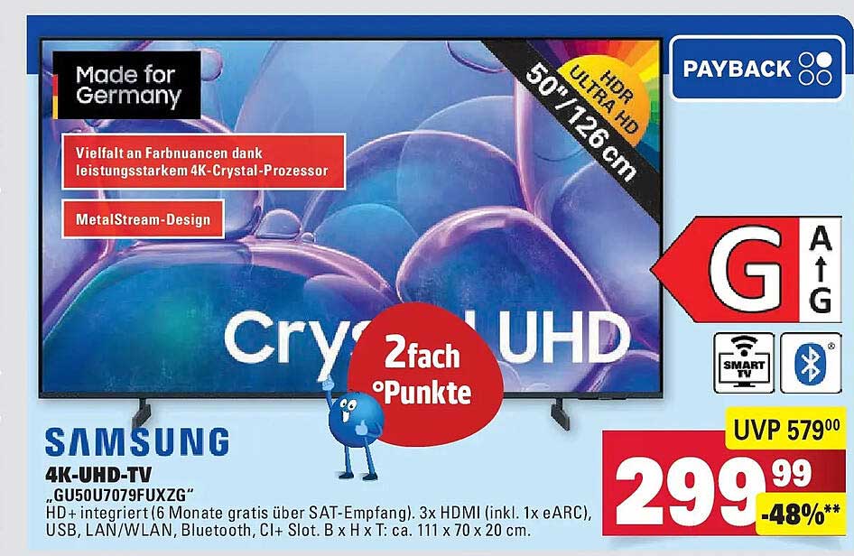 SAMSUNG 4K-UHD-TV „GU50U7079FUXZG“