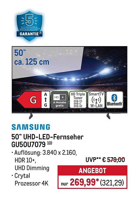 SAMSUNG 50” UHD-LED-Fernseher GU50U7079