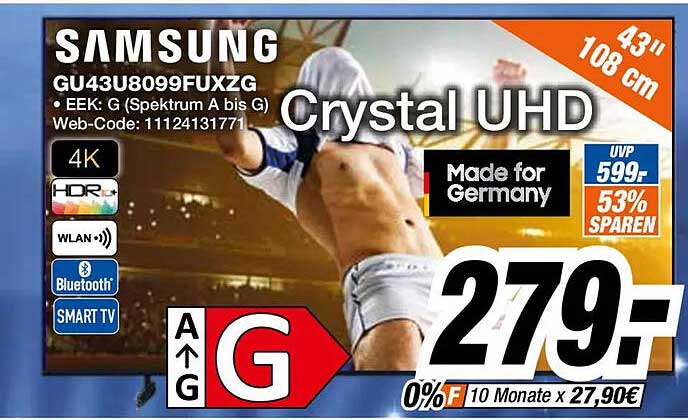 SAMSUNG GU43U8099FUXZG Crystal UHD