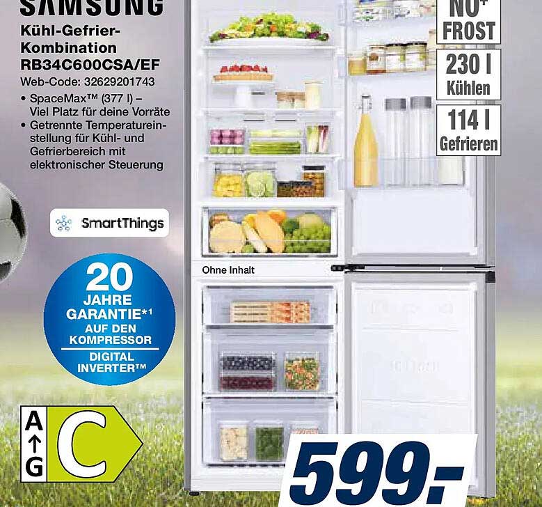 SAMSUNG Kühl-Gefrier-Kombination RB34C600CSA/EF