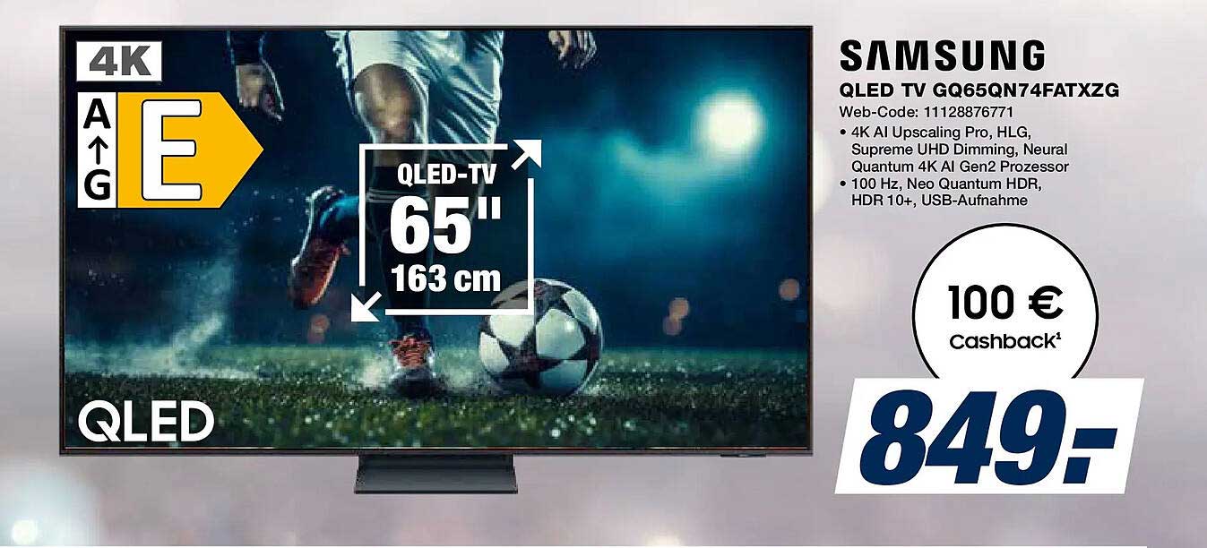 SAMSUNG QLED TV GQ65QN74FATXZG