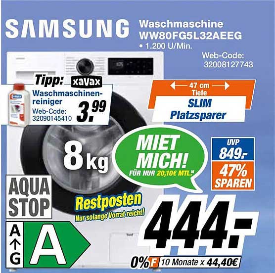 Samsung Waschmaschine WW80FG5L32AEEG