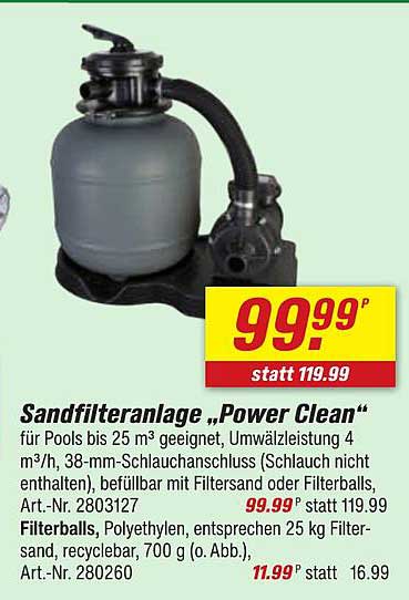Sandfilteranlage „Power Clean“
