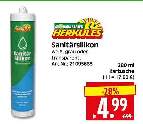 Sanitärsilikon weiß, grau oder transparent, Art.Nr.: 21095685
