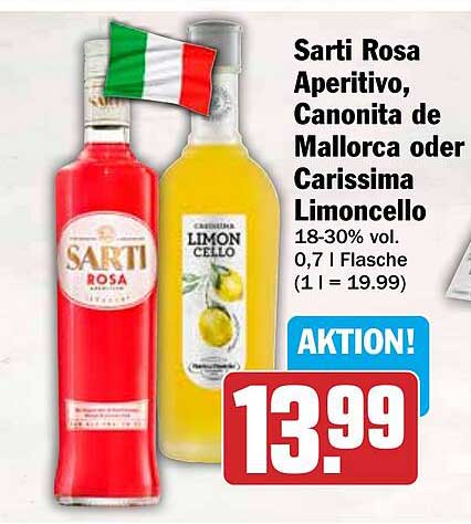 Sarti Rosa Aperitivo, Canonita de Mallorca oder Carissima Limoncello