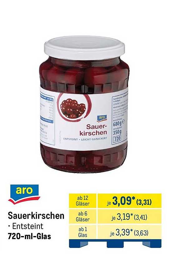 Sauerkirschen · Entsteint · 720-ml-Glas