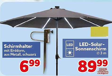 Schirmhalter mit Erdspieß, aus Metall, schwarz
