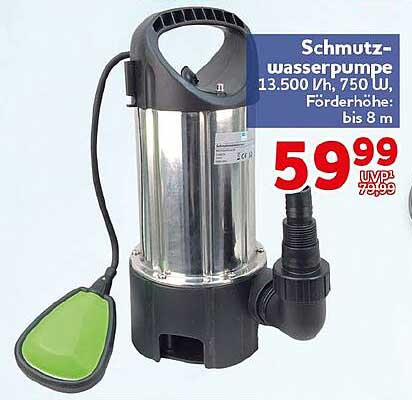 Schmutz-wasserpumpe 13.500 l/h, 750 W, Förderhöhe: bis 8 m