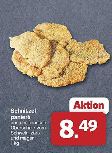 Schnitzel paniert aus der feinsten Oberschale vom Schwein, zart und mager 1 kg