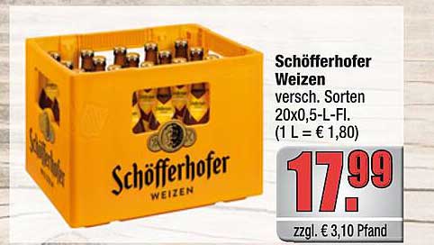 Schöfferhofer Weizen versch. Sorten 20x0,5-L-Fl. (1 L = € 1,80)