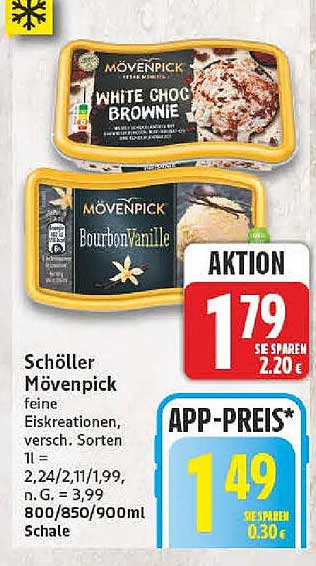 Schöller Mövenpick feine Eisvariationen, versch. Sorten