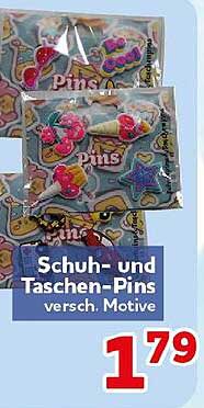 Schuh- und Taschen-Pins versch. Motive