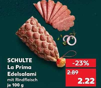 SCHULTE La Prima Edelsalami mit Rindfleisch je 100 g
