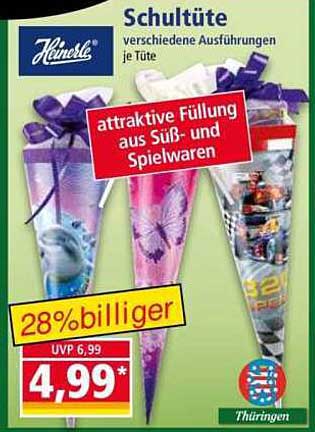 Schultüte verschiedene Ausführungen je Tüte