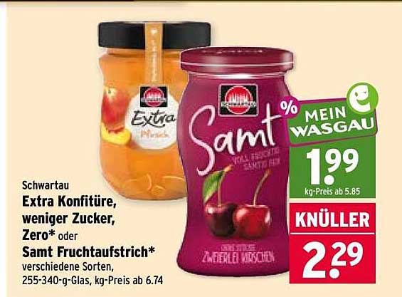 Schwartau Extra Konfitüre, weniger Zucker, Zero* oder Samt Fruchtaufstrich*