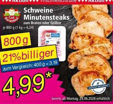 Schweine Minutensteaks zum Braten oder Grillen