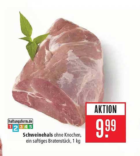 Schweinehals ohne Knochen, ein saftiges Bratenstück, 1 kg
