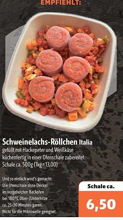 Schweinelachs-Röllchen Italia
