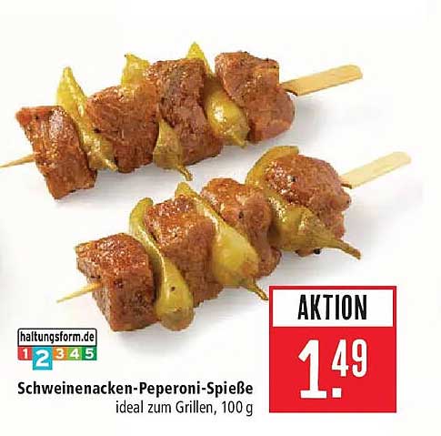 Schweinenacken-Peperoni-Spieße