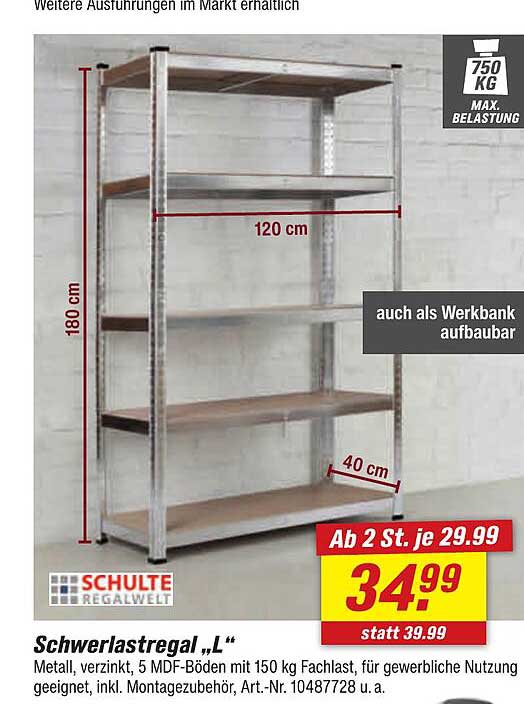 Schwerlastregal „L“