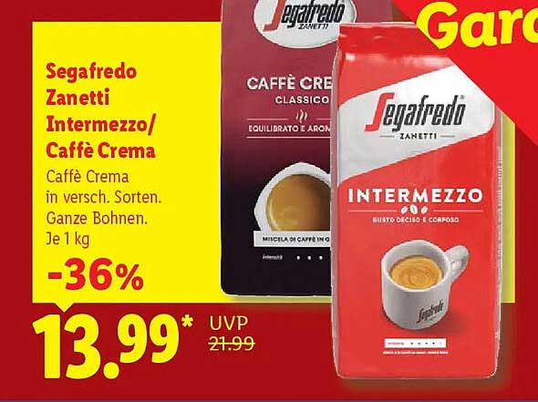 Segafredo Zanetti Intermezzo/ Caffè Crema